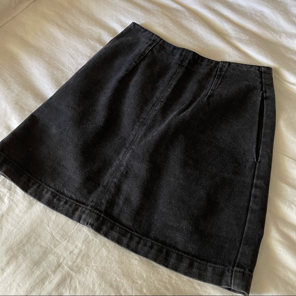 Topshop Black Denim Skirt